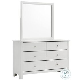 Camila White 6 Drawer Dresser With Mirror