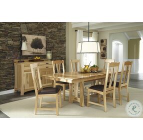 Cattail Bungalow 96" Natural Extendable Trestle Dining Room Set