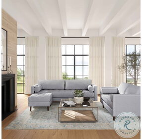 Cave Gray Tweed Living Room Set