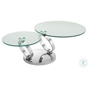 Satellite Clear And High Polished Stainless Steel Coffee Table