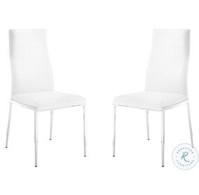 Firenze White Dining Chair with Steel Legs Set Of 2