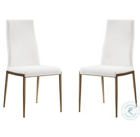 Firenze White Dining Chair with Bronze Legs Set Of 2