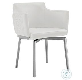 Suzzie White Swivel Dining Chair