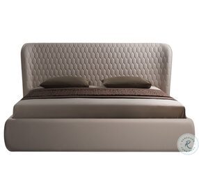 Agoura Taupe Queen Upholstered Platform Bed