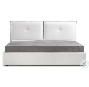 Aria White King Upholstered Platform Bed