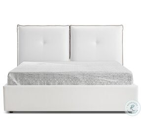 Aria White Queen Upholstered Platform Bed