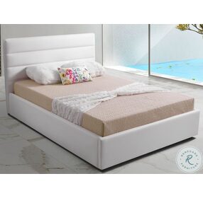 Luigi White Full Upholstered Platform Bed