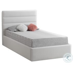 Luigi White Twin Upholstered Platform Bed