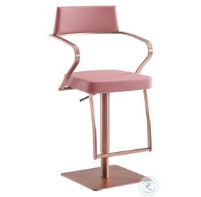 Harbor Pink And Rose Gold Brushed Stainless Steel Bar Stool