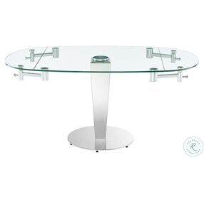 Enzo Clear And Silver Extendable Dining Table