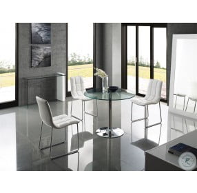 Forte Chrome Dining Room Set with Leandro Dining Chairs