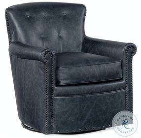 CC326-045 Blue Swivel Club Chair