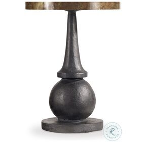 Curata Black And Washed Brass Metal Accent Table