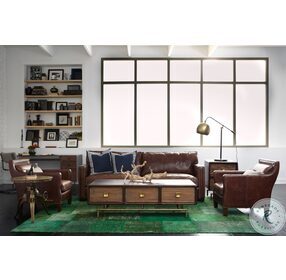 Larkin Cigar Leather 72" Living Room Set