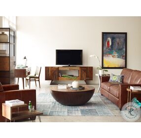Larkin Cigar Leather 88" Living Room Set