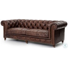 Conrad Cigar Leather 96" Sofa