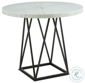 Conner White Marble And Gunmetal Counter Height Dining Table