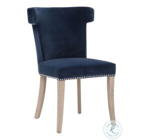 Celina Denim Velvet And Natural Gray Dining Chair