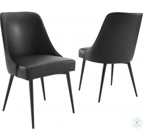 Colfax Black Leatherette Side Chair Set Of 2