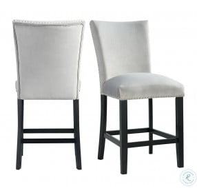 Celine Gray Velvet Counter Height Chair Set Of 2