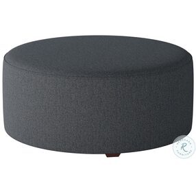 Truth or Dare Navy Blue Round Cocktail Ottoman