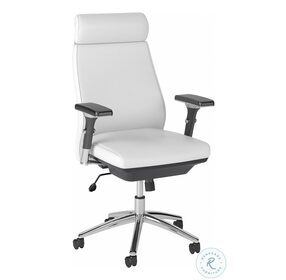 Metropolis White Leather High Back Executive Adjustable Swivel Office Chair