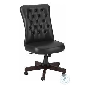 Arden Lane Black Leather High Back Adjustable Swivel Armless Office Chair