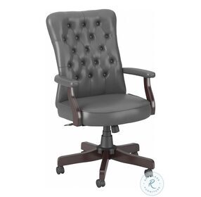 Arden Lane Dark Gray Leather High Back Adjustable Swivel Arm Office Chair
