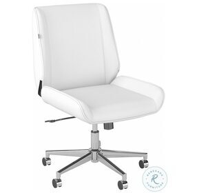 Bay Street White Wingback Adjustable Office Chair