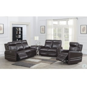 Coachella Brown Leather Power Reclining Living Room Set