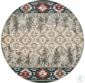 Chester Ivory Pines Large Round Area Rug