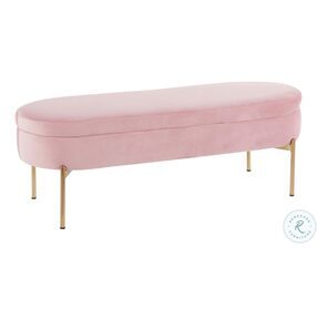 Chloe Blush Pink Velvet Storage Bench