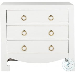 Dion White And Gold 3 Drawer Accent Chest