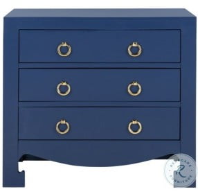 Dion Lapis Blue And Gold 3 Drawer Accent Chest