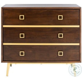 Katia Walnut And Gray Top 3 Drawer Accent Chest