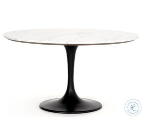 Powell 55" White Marble Dining Table