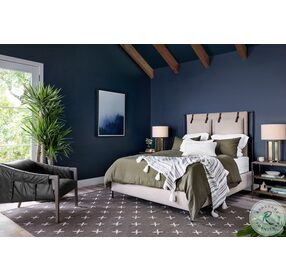 Leigh Palm Ecru Upholstered Panel Bedroom Set