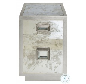 Cisco Silver Leaf And Antique Mirror 1 Drawer Side Table