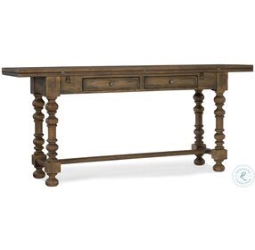 Bluewind Saddle Brown And Anthracite Black Flip Top Console Table