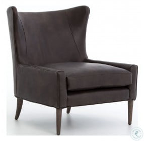 Marlow Vintage Black Wing Chair