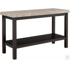 Caleb Espresso Sofa Table With Marble Top