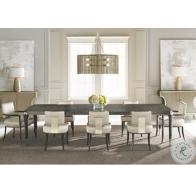 All Trimmed Out Whisper Of Gold And Charcoal anigre Extendable Dining Room Set