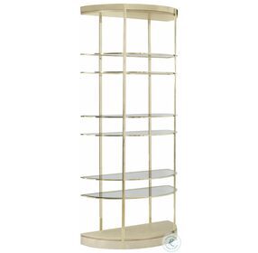 Up And Away Gold Half Moon Etagere With Glass Shelves