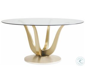 Rounding Up Champagne Gold Round Dining Table