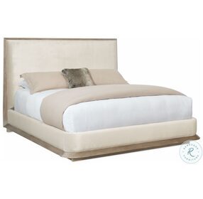 The Stage Is Set Ash Driftwood King Upholstered Panel Bed