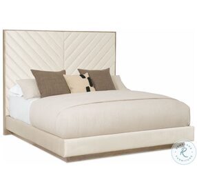 Meet U In The Middle Ash Driftwood King Upholstered Panel Bed