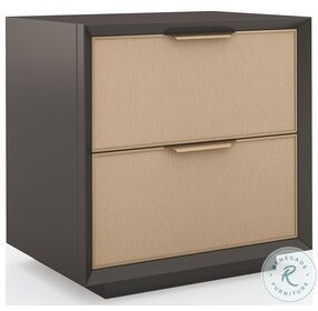 Double Wrap Dark Chocolate And Champagne Gold 2 Drawer Nightstand