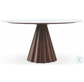 All Natural Rich Walnut And White Marble Dining Table
