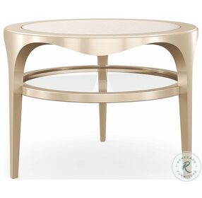 Up And Over Champagne Pearl End Table