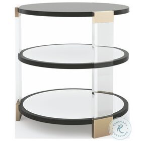 Go Around It Tuxedo Black And Whisper Of Gold Round End Table